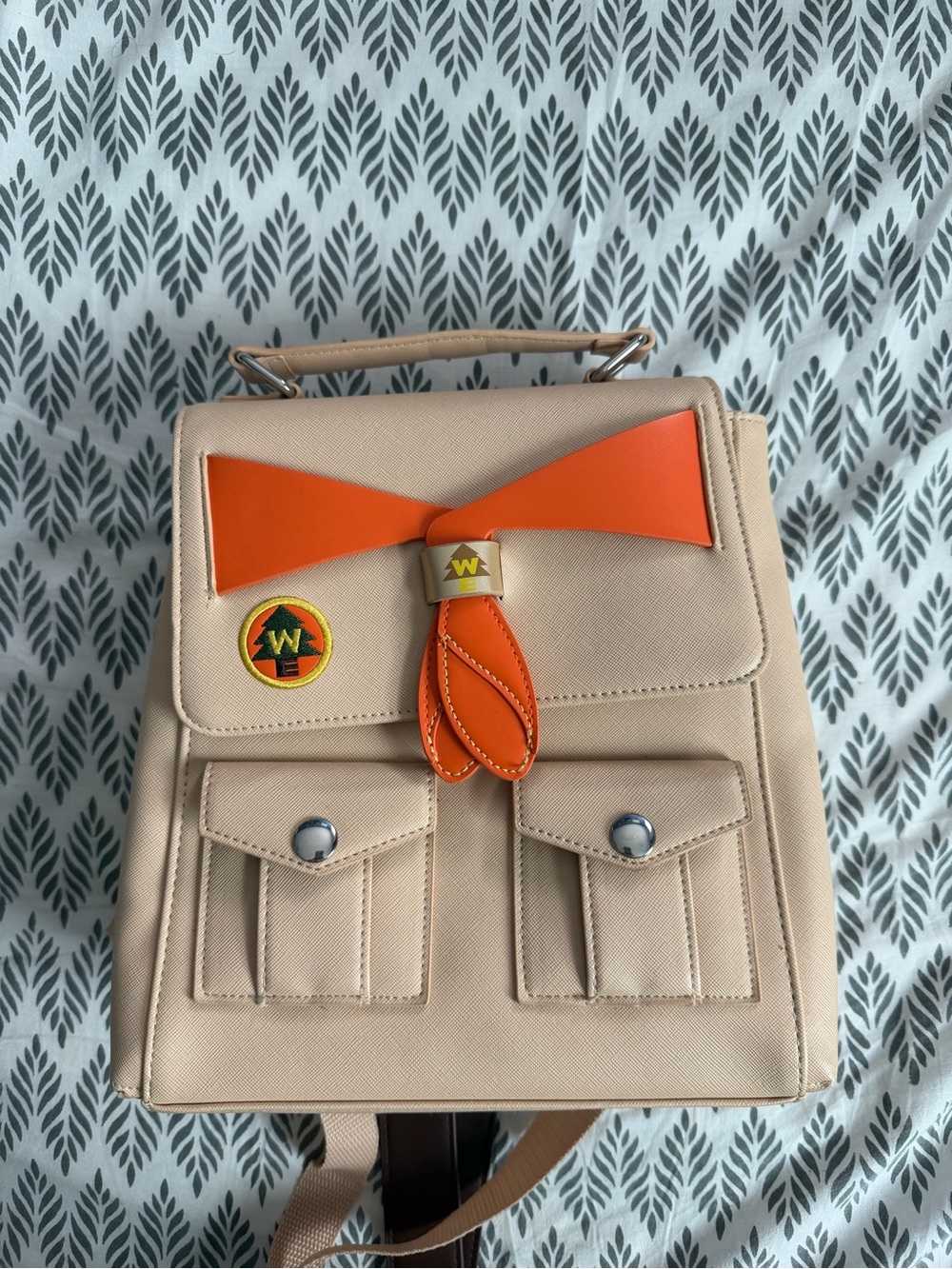 Danielle Nicole Beige Mini Backpack with Orange Accent